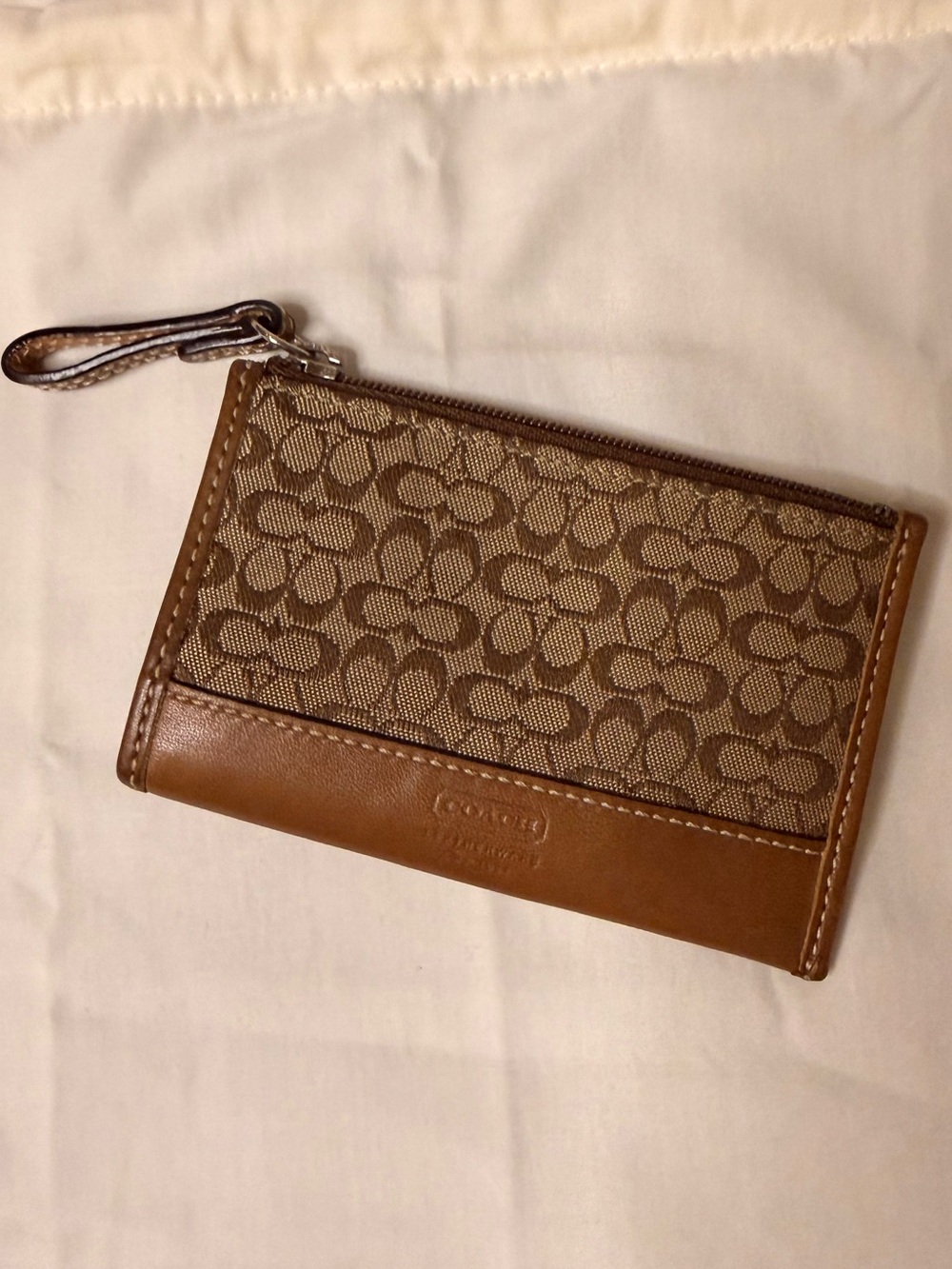 Coach Brown Signature Canvas Card Case